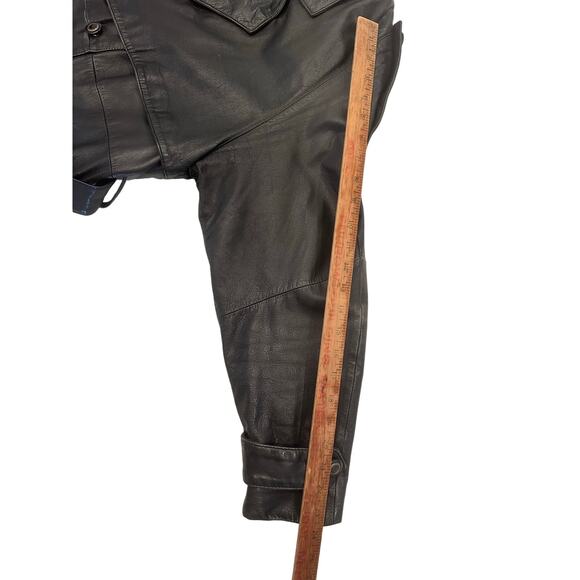 Wilsons The Leather Experts Woman’s Long Black Leather Trench Coat Size PS - Picture 15 of 15